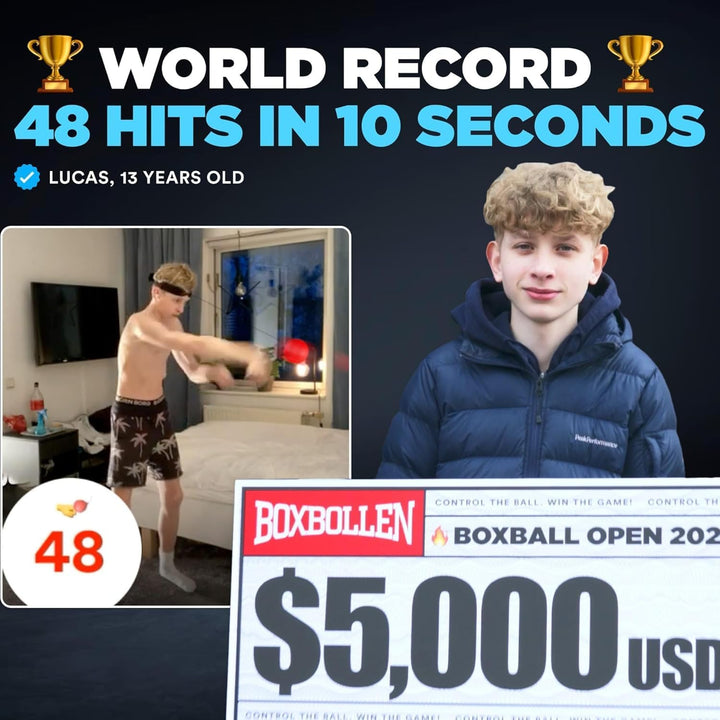 Boxbollen Original mit App, verwendet von Prominenten - MMA Gear Boxball - Boxreflexball mit verstel