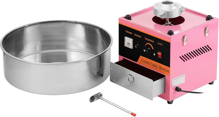 Professionelle Zuckerwattemaschine 980W – Elektrische Zuckerwatte Maschine aus Edelstahl mit Tempera