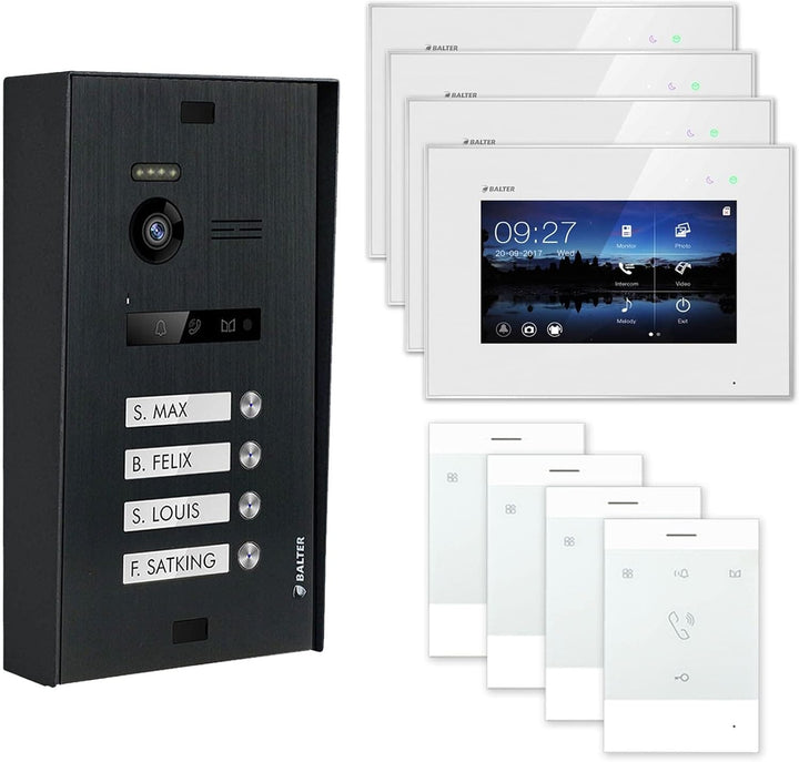 Nonic Balter EVO Aufputz Video-Türsprechanlagen WLAN Set 4 Familienhaus (1x Türstation mit Kamera Sc