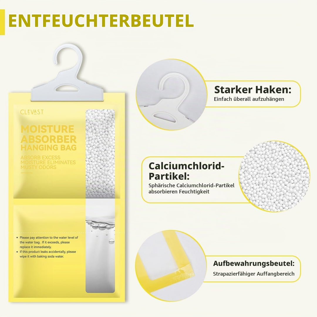 CLEVAST Feuchtigkeitsabsorber 10er Pack (Gelb), Gelb