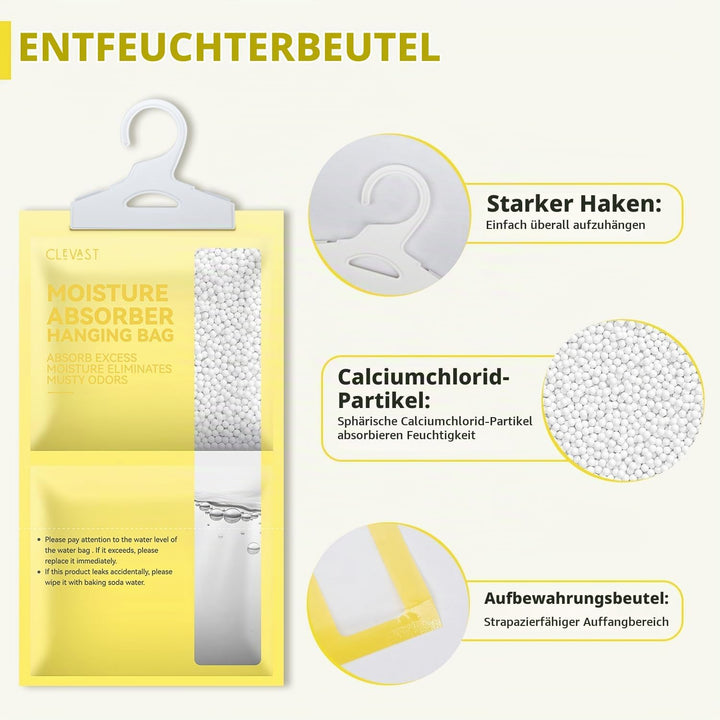 CLEVAST Feuchtigkeitsabsorber 10er Pack (Gelb), Gelb