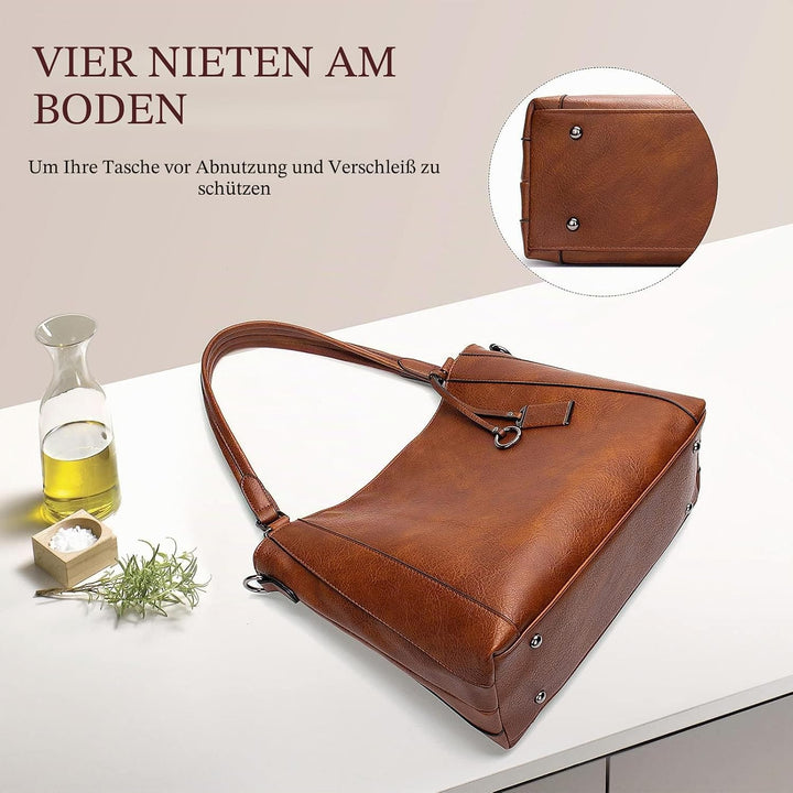 Long Keeper Handtasche Damen Gross - Tote Bag Shopper Damen Leder Umhängetasche Damen Schultertasche