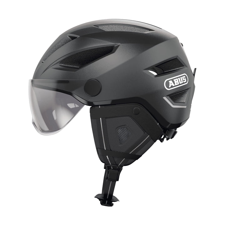 ABUS Stadthelm Pedelec 2.0 ACE - Fahrradhelm mit Rücklicht, Visier, Regenhaube, Ohrenschutz - für Da