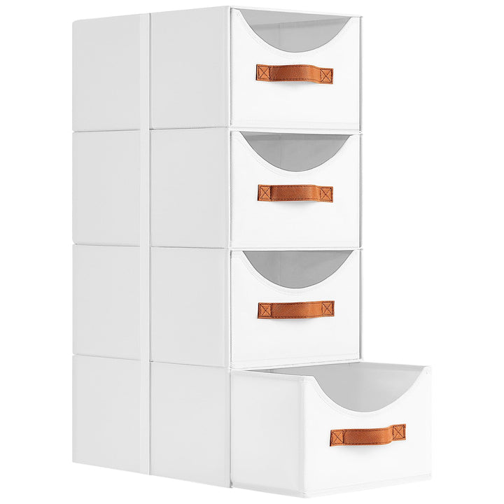 DIMJ Schubladen Ordnungssystem Schubladenboxen - 4 Stück Aufbewahrungsbox Faltboxen Organizer Schubl