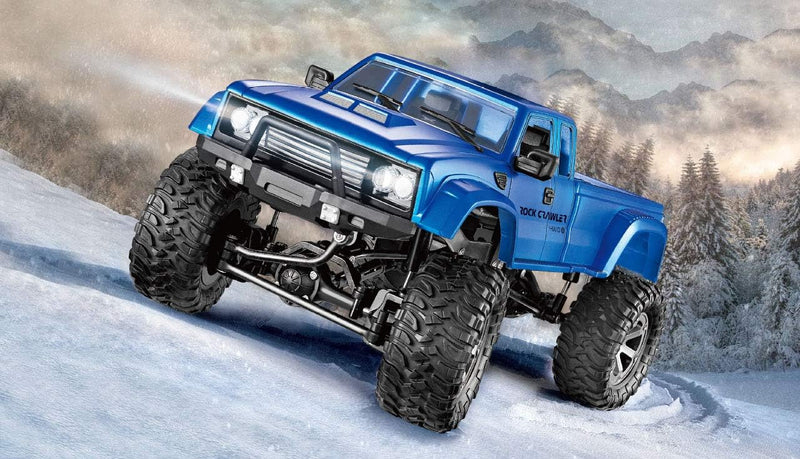 Amewi Pickup Truck Brushed 1:16 RC Modellauto Elektro Crawler Allradantrieb (4WD) RtR 2,4GHz, Blau