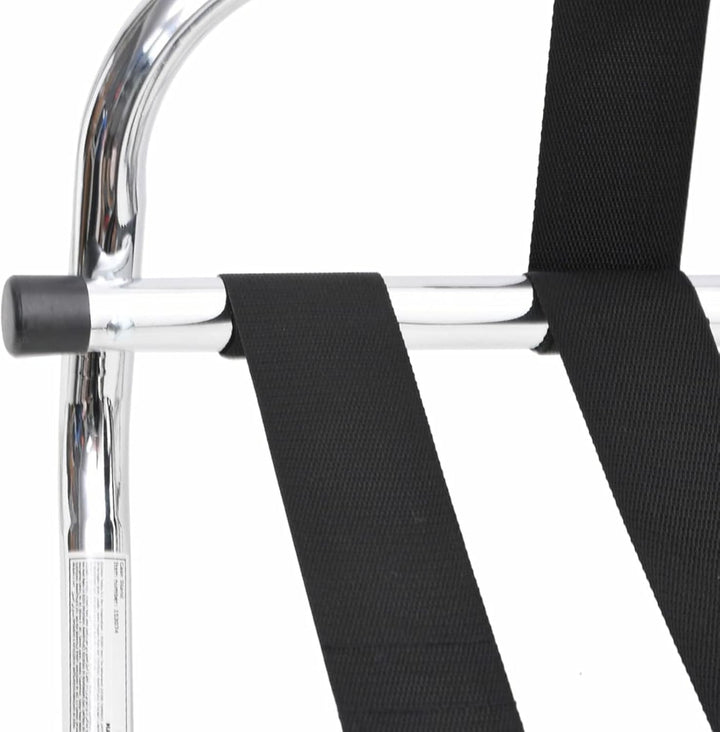 Gecheer Kofferständer Gepäckablage mit Rückenlehne klappbar Kofferbock Kofferablage Silbern 56x39x52