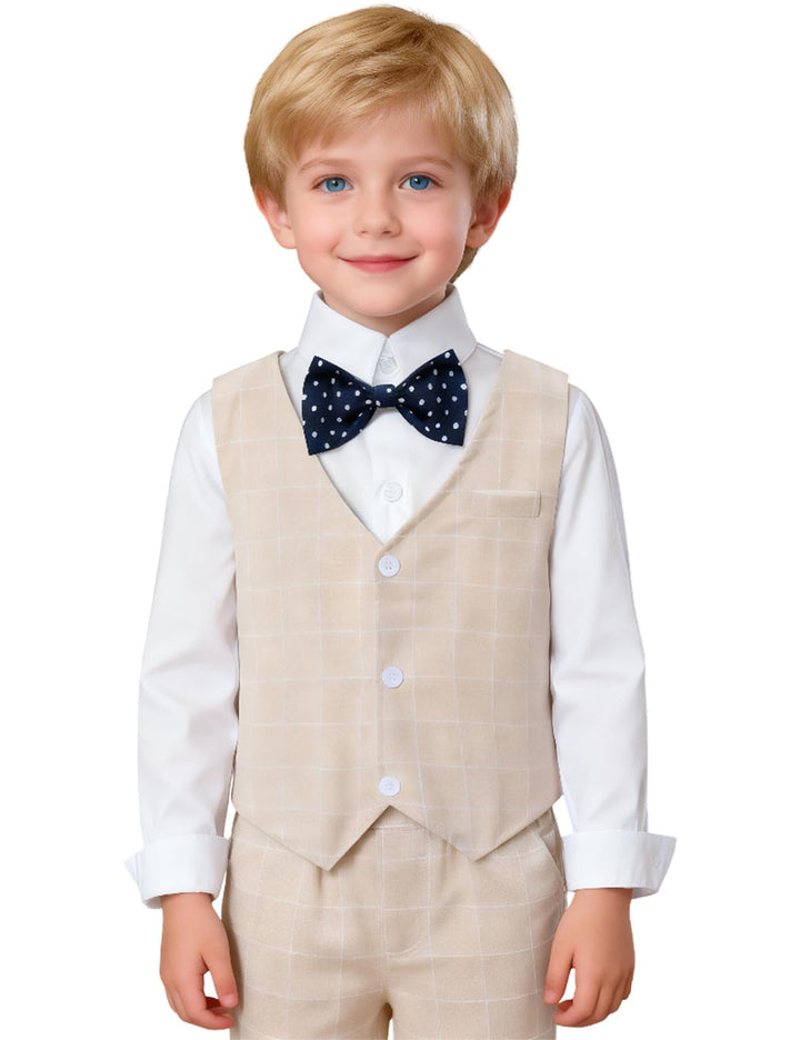 mintgreen Baby Anzug Junge, 3 Stück Gestreift Outfit Hochzeit Gentleman Kleiderset Lange Ärmel Hemd