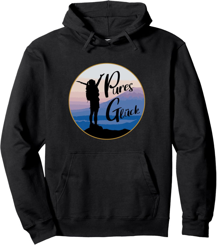 Pures Glück Outdoor Berge Wandern Klettern Naturfreund Pullover Hoodie