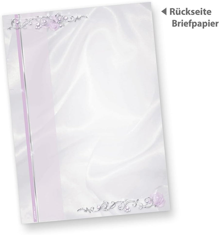Motivpapier Hochzeit silbergrau (500 Stück) beidseitig bedrucktes A4 Schreib-Papier, z.B. für Einlad