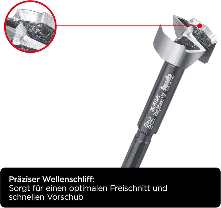kwb SPEED Forstnerbohrer ø 50 mm aus vergütetem Spezialstahl mit präzisem Wellenschliff, Zentrierspi