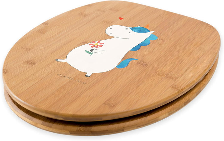 Mr. & Mrs. Panda Motiv WC Sitz Einhorn Spaziergang - Geschenk, Einhorn Deko, Pegasus, WC-Sitz, Toile