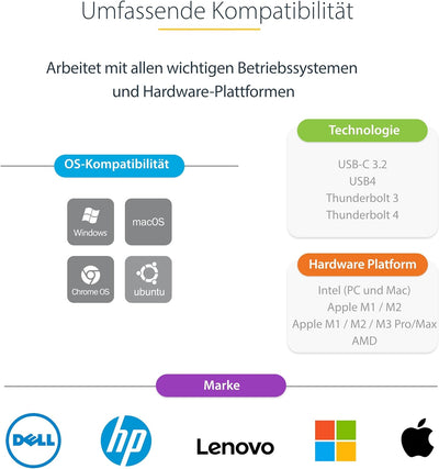 StarTech.com USB-C Dual HDMI Adapter - USB-C/USB HDMI Adapter für 2 4K 60Hz Monitore - 100W PD Pass-