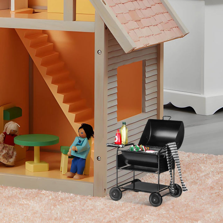 TOYANDONA Miniatur-grillset für Puppenhäuser: Modell Eines Grillofens im Massstab 1:12, Realistische
