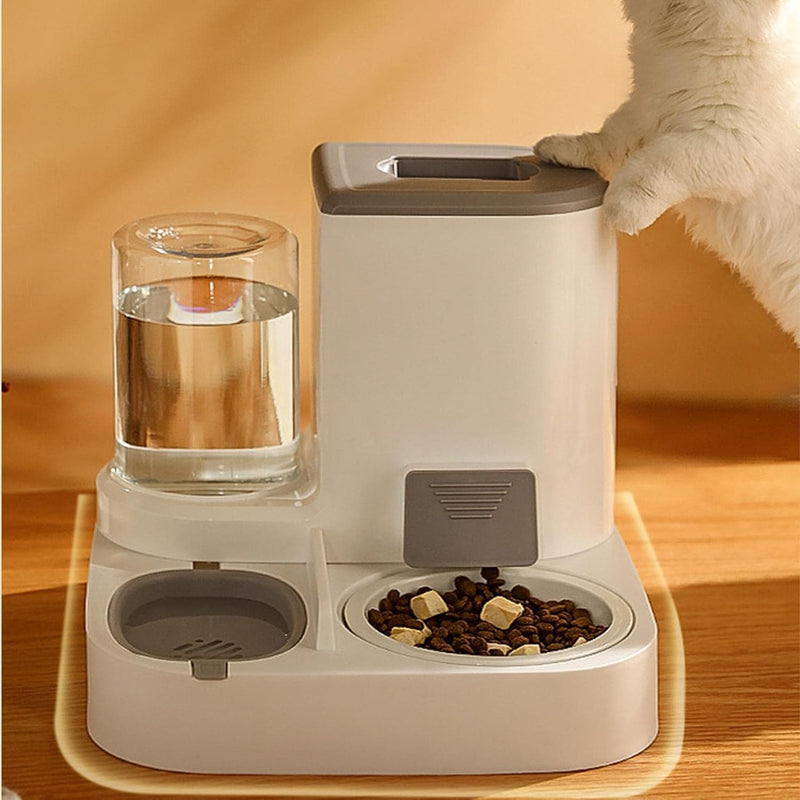 JINGLING Automatisches Futter Und Wasserspender, 2 In 1 Haustier Futter Und Tränke, Katzen Wasserspe