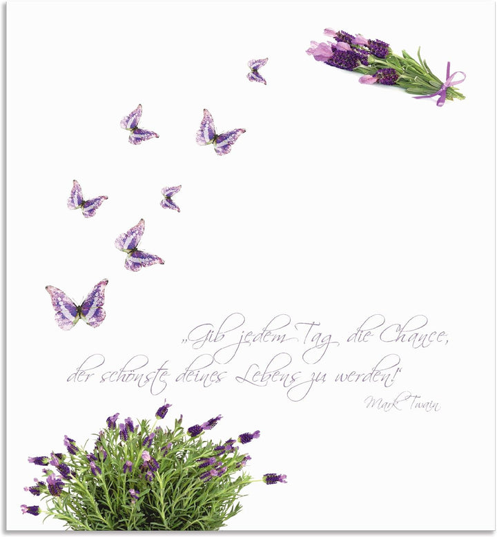 ARTland Spritzschutz Küche aus Alu für Herd Spüle 60x65 cm (BxH) Küchenrückwand mit Motiv Spruch Sch