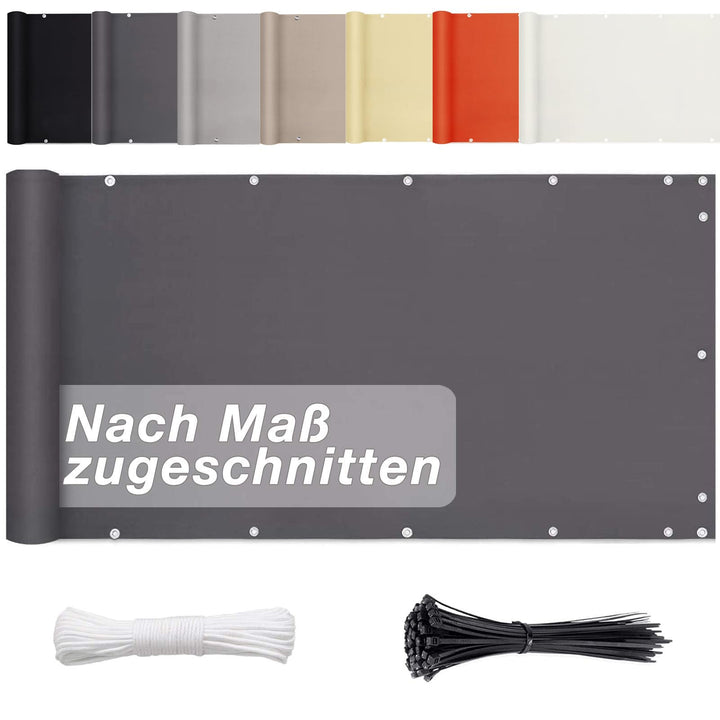 Balkon Windschutz 85cm x 700cm- Balkonbespannung Sichtschutz 100% PrivatsphäRe. Wasserabweisend Sonn