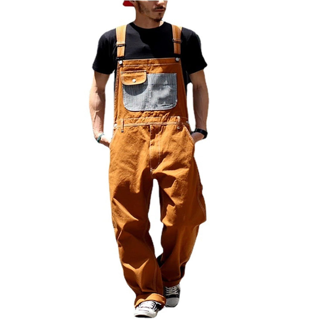 Herren Denim Latzhose Overalls Jeanshose Männer Cargo Jeans Retro Jumpsuit Arbeitshose Blau Arbeitsl