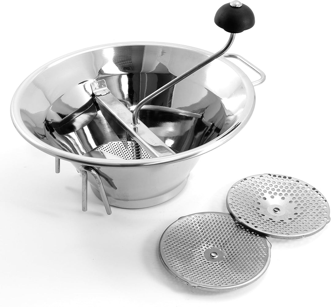 OMAC passatutto Passiergerät aus Edelstahl mit 3 auswechselbaren Passiereinsätzen