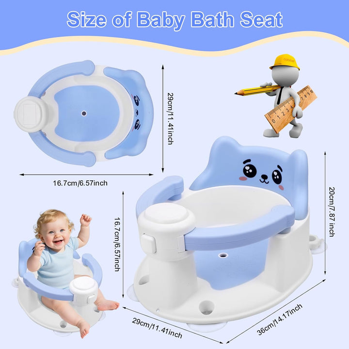 Badewannensitz Baby ab 6 Monate, Baby Badesitz mit 4 Saugnäpfen,Bath Seat für Dusche Oder Badewanne,