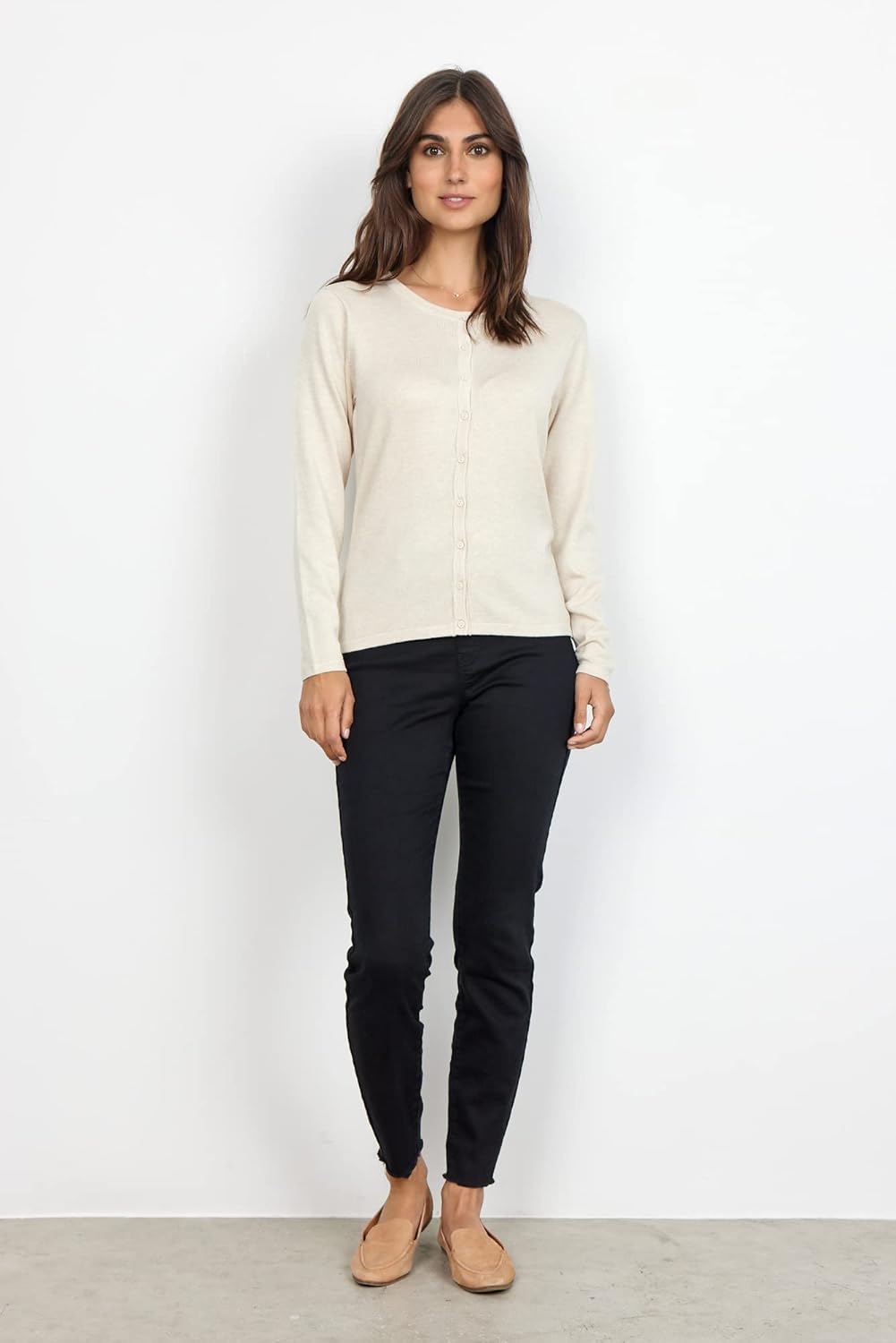SOYACONCEPT Damen Strickjacke M Beige Melange, M Beige Melange