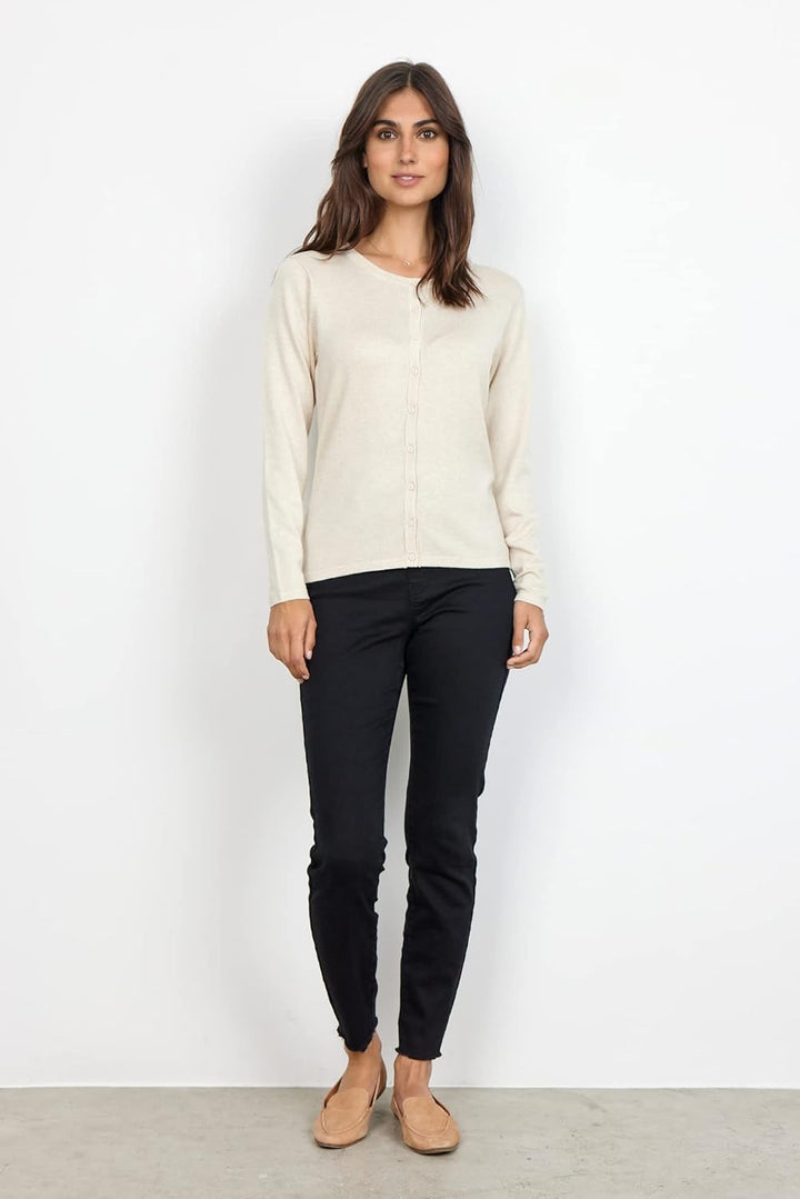 SOYACONCEPT Damen Strickjacke M Beige Melange, M Beige Melange