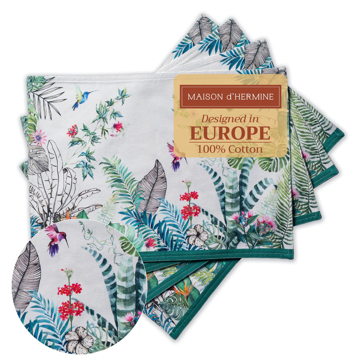 Maison d'Hermine Tischsets, 100% Baumwolle, 4er-Set, 33 cm x 48 cm, dekorative, waschbare Tischsets,