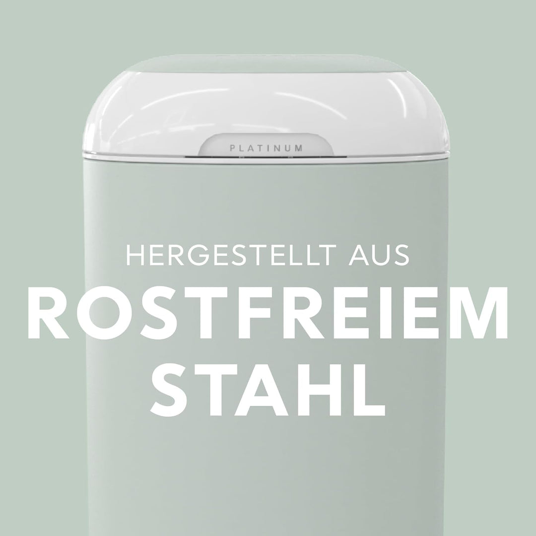 Diaper Genie Platinum Edelstahl Windeleimer mit Fusspedal, neuartiges System mit abreissbaren Beutel