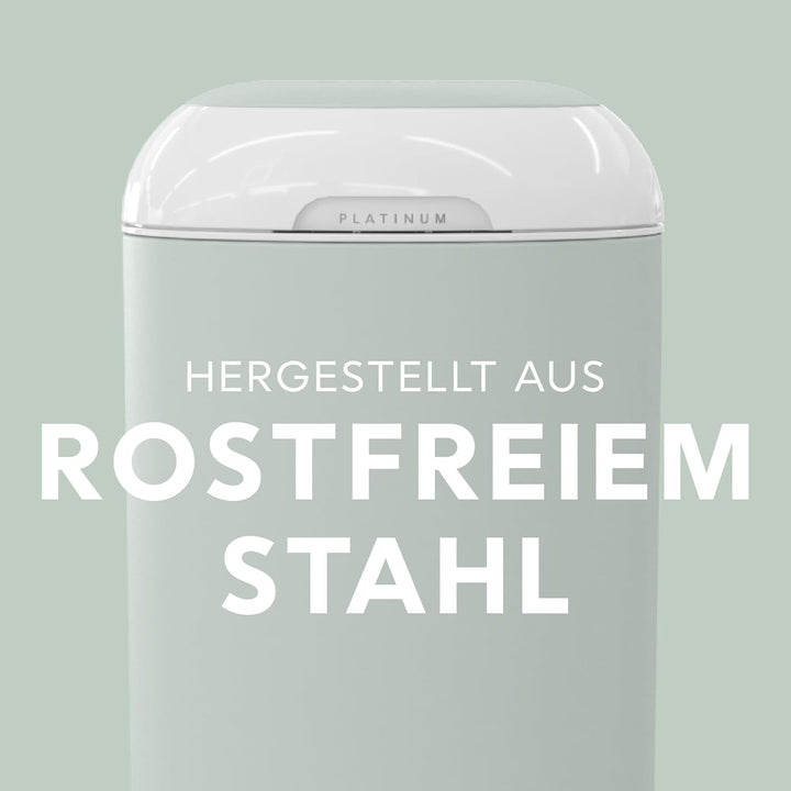 Diaper Genie Platinum Edelstahl Windeleimer mit Fusspedal, neuartiges System mit abreissbaren Beutel