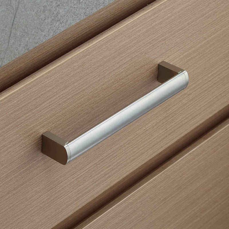 Stahlia 15 x Möbelgriffe 128mm Lochabstand EDELSTAHL 10x20mm Möbelgriffe OVAL Griffe für Küchenschrä