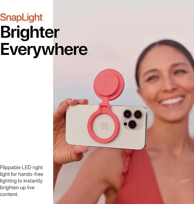 ShiftCam SnapPocket Light - LED-Selfie-Ringlicht mit Vier Helligkeitsstufen und integriertem Akku -