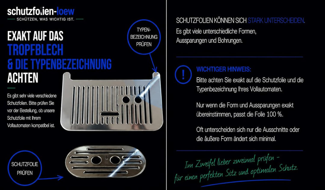 3 x Schutzfolie passend für DeLonghi Siebträgermaschine La Specialista Arte/Arte Evo EC9155.GR – EC9