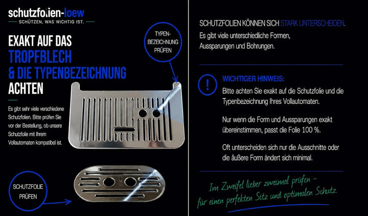 3 x Schutzfolie - Kratzschutz passend für DeLonghi Siebträgermaschine La Specialista Arte/Arte Evo E