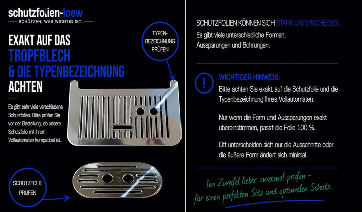 3 x Schutzfolie - Kratzschutz passend für DeLonghi Siebträgermaschine La Specialista Arte/Arte Evo E