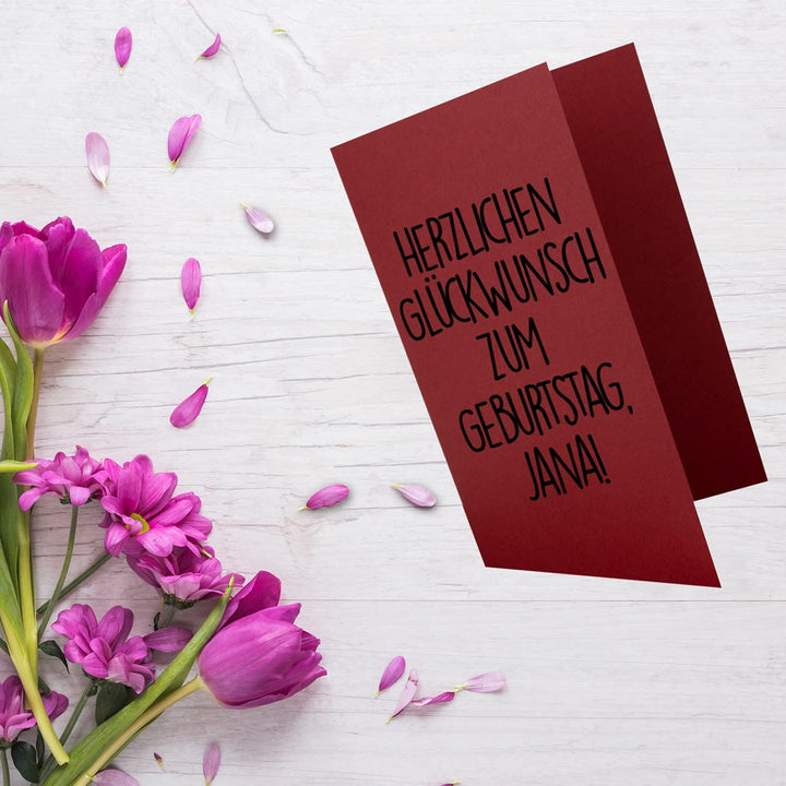 50 Faltkarten B6 - Dunkel-Rot - PREMIUM QUALITÄT - 11,5 x 17 cm - sehr formstabil - für Drucker geei