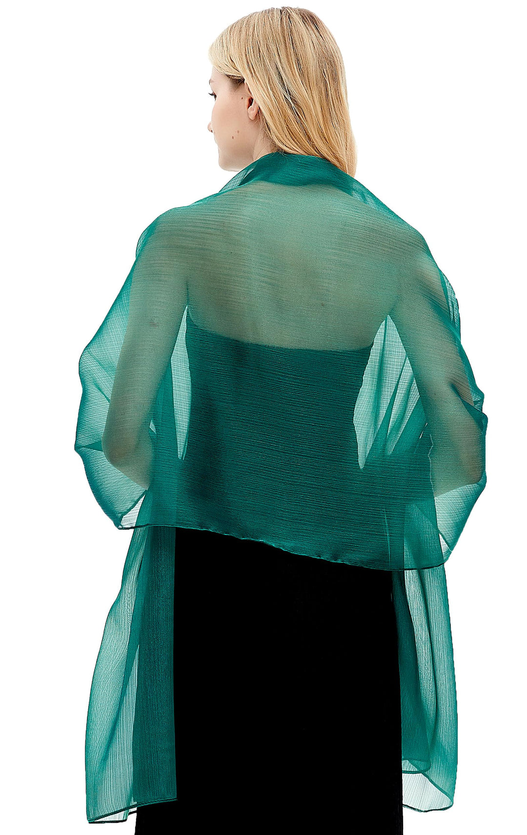 Damen Schals und Wraps für Abendkleider Leichte Sheer Crepe Tücher Shimmer Hochzeit Party Stole Dunk