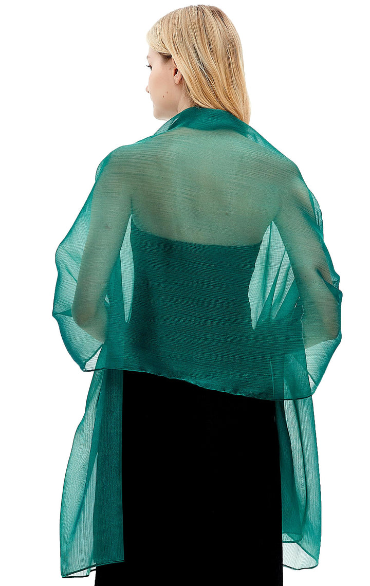 Damen Schals und Wraps für Abendkleider Leichte Sheer Crepe Tücher Shimmer Hochzeit Party Stole Dunk