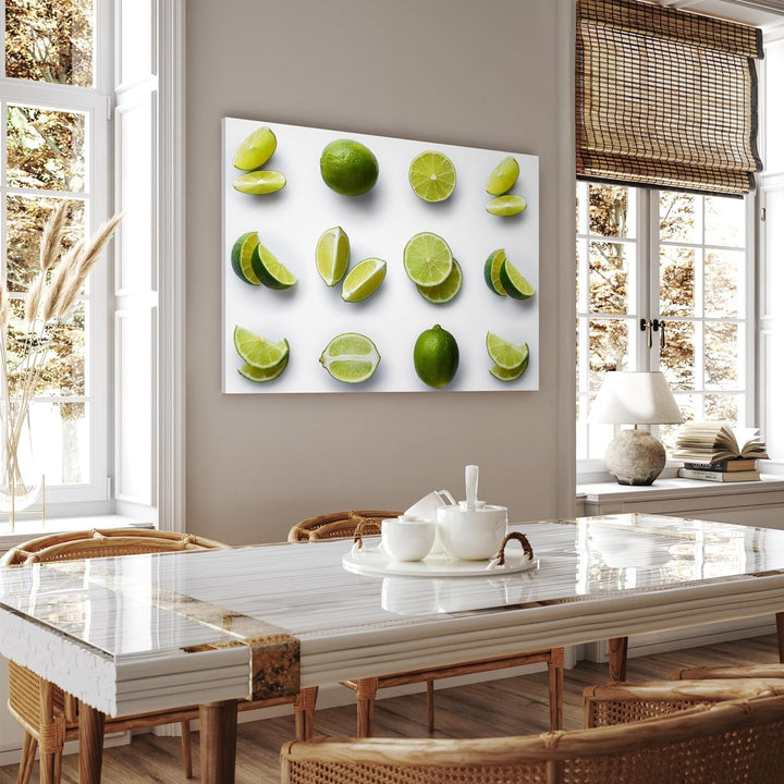 wandmotiv24 Obst & Gemüse als Leinwandbild, 40x30cm, Querformat, Limetten, Früchte, Küche, Lebensmit