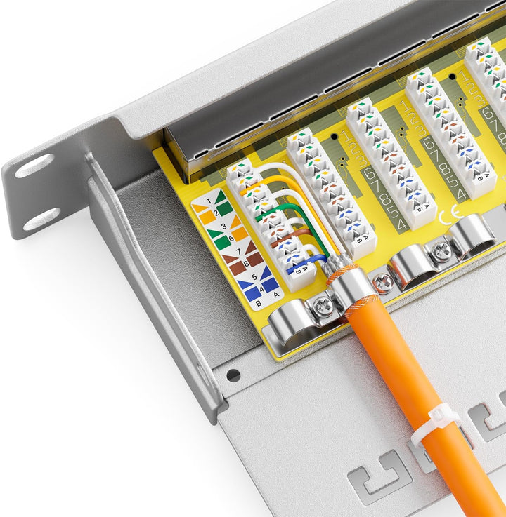 deleyCON CAT 6 Patchpanel Verteilerfeld 24 Port - Desktop 19" Zoll Rackeinbau Servermontage - RJ45 -