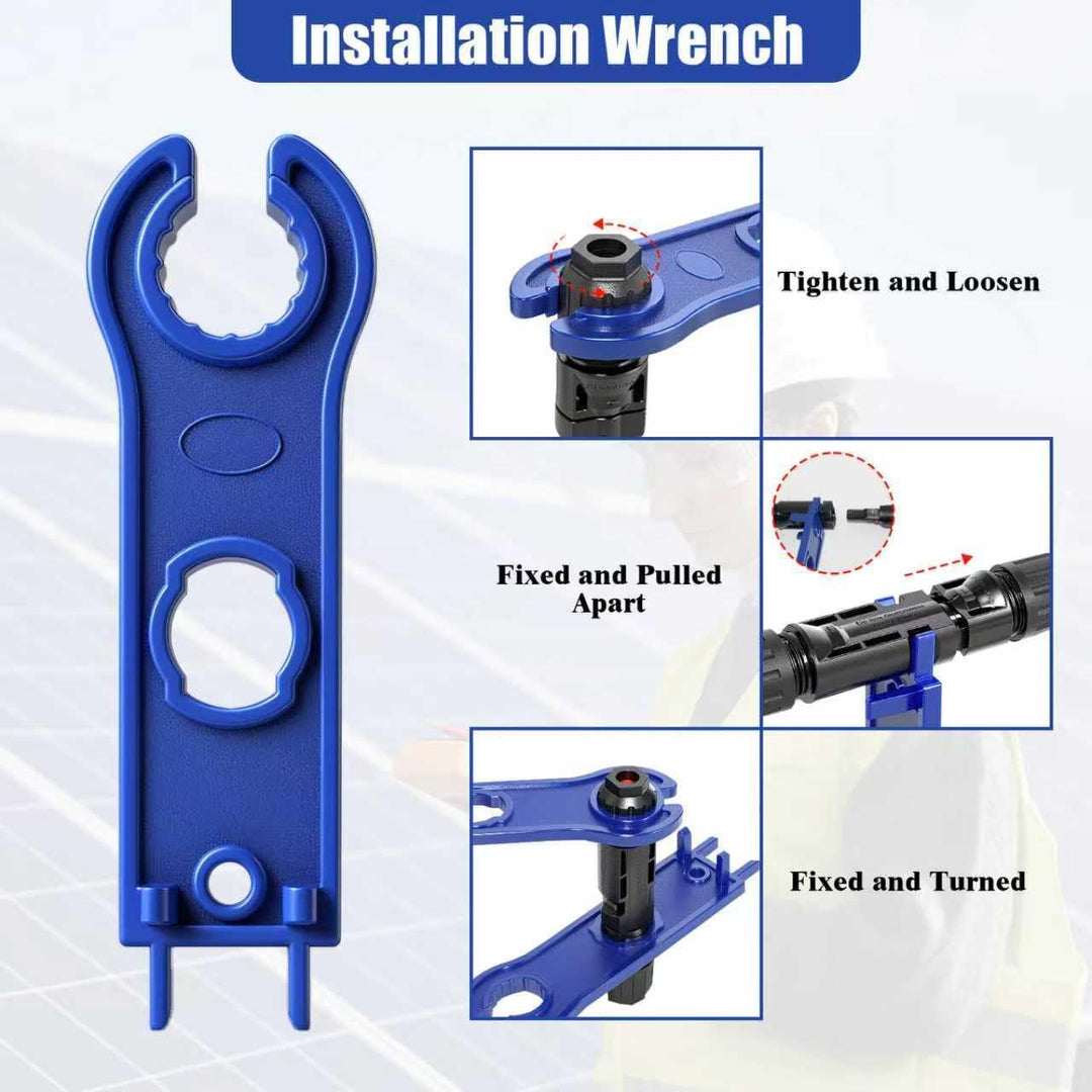 Solar Crimpzange Set für 2.5/4/6mm² PV Kabel, mit 1 MC4 Crimpzangen, 12 Paar Kabelstecker, 12 Paar M