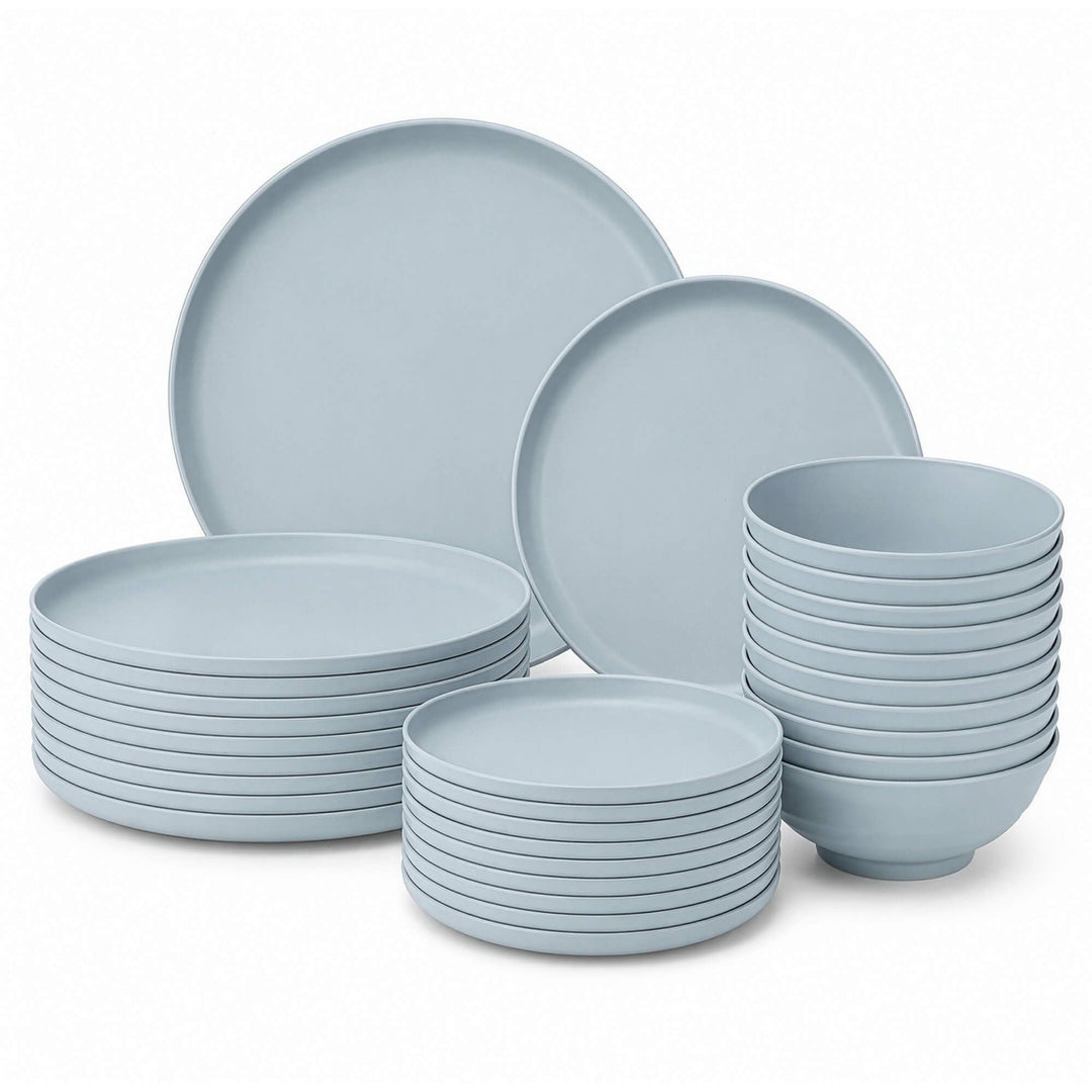 GRÄWE Linea Geschirr-Set 30-teilig, Teller &amp; Müslischalen, Hellblau Hellblau Geschirr-Set 30-teilig,