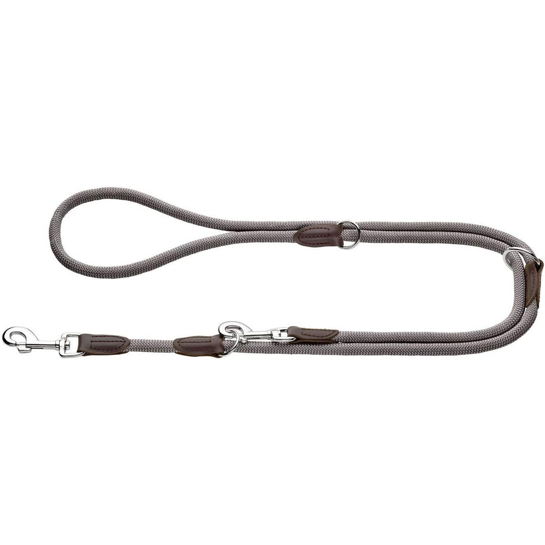 HUNTER Verstellbare Hundeführleine FREESTYLE, Farbe: grau, robust & wetterfest, 3-fach verstellbar,
