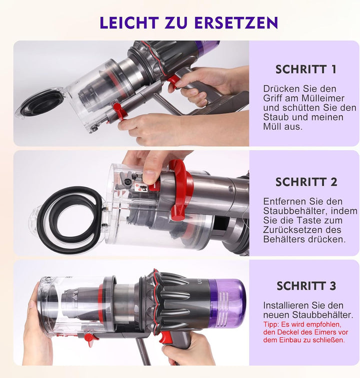 V12 SV20 Staubbehälter Ersatz für V12 Detect Slim SV20 SV30 SV46 SV49 Detect Staubsauger Kanister Zu