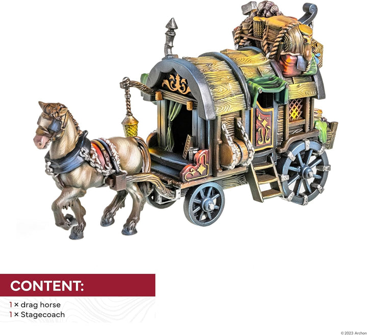 Dungeons & Lasers Stagecoach DNL0060 - 28 mm Kunststoffmodellbau, unlackiert und zerlegt - Für Teena
