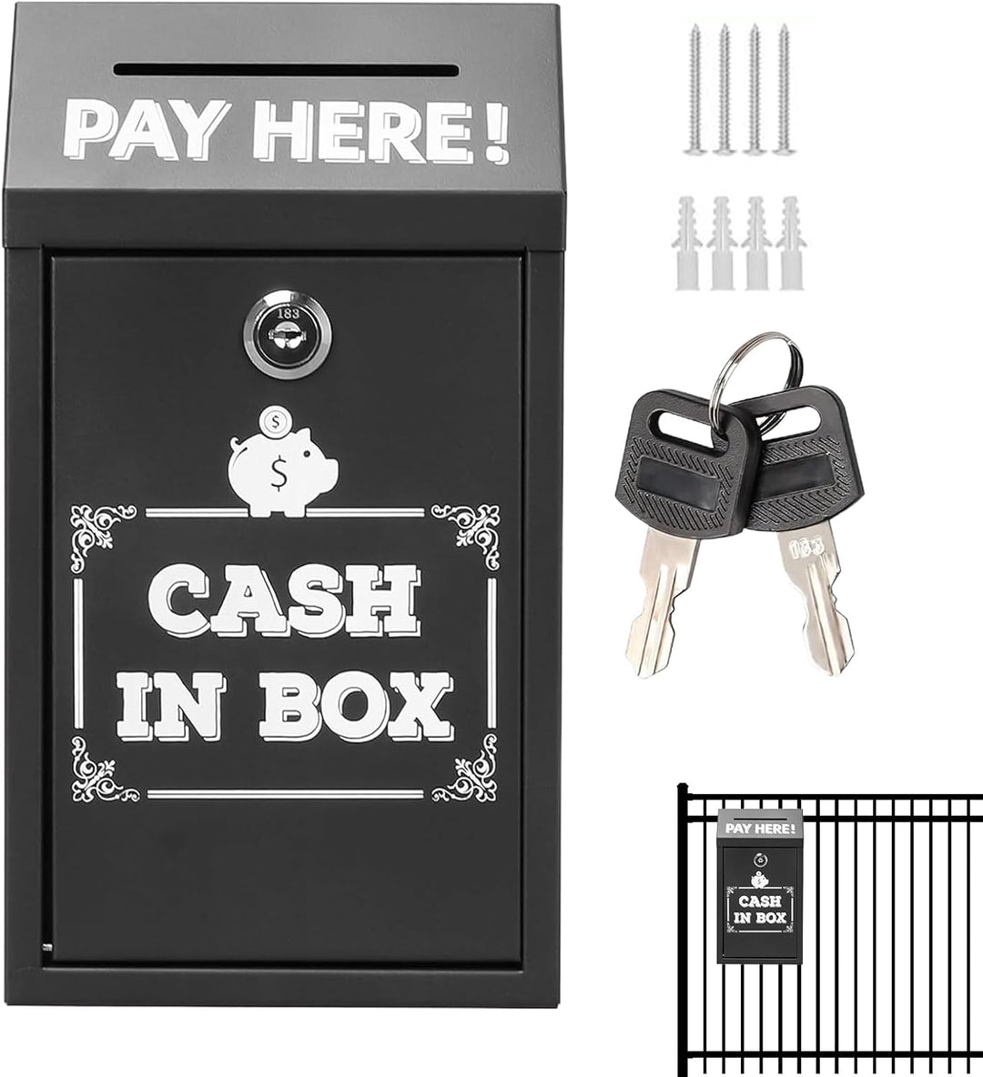 Spendendose Mit Schloss | Wandmontage Geldspendenbox Mit Schloss | Metall Aufbewahrungsbox Mit Für F