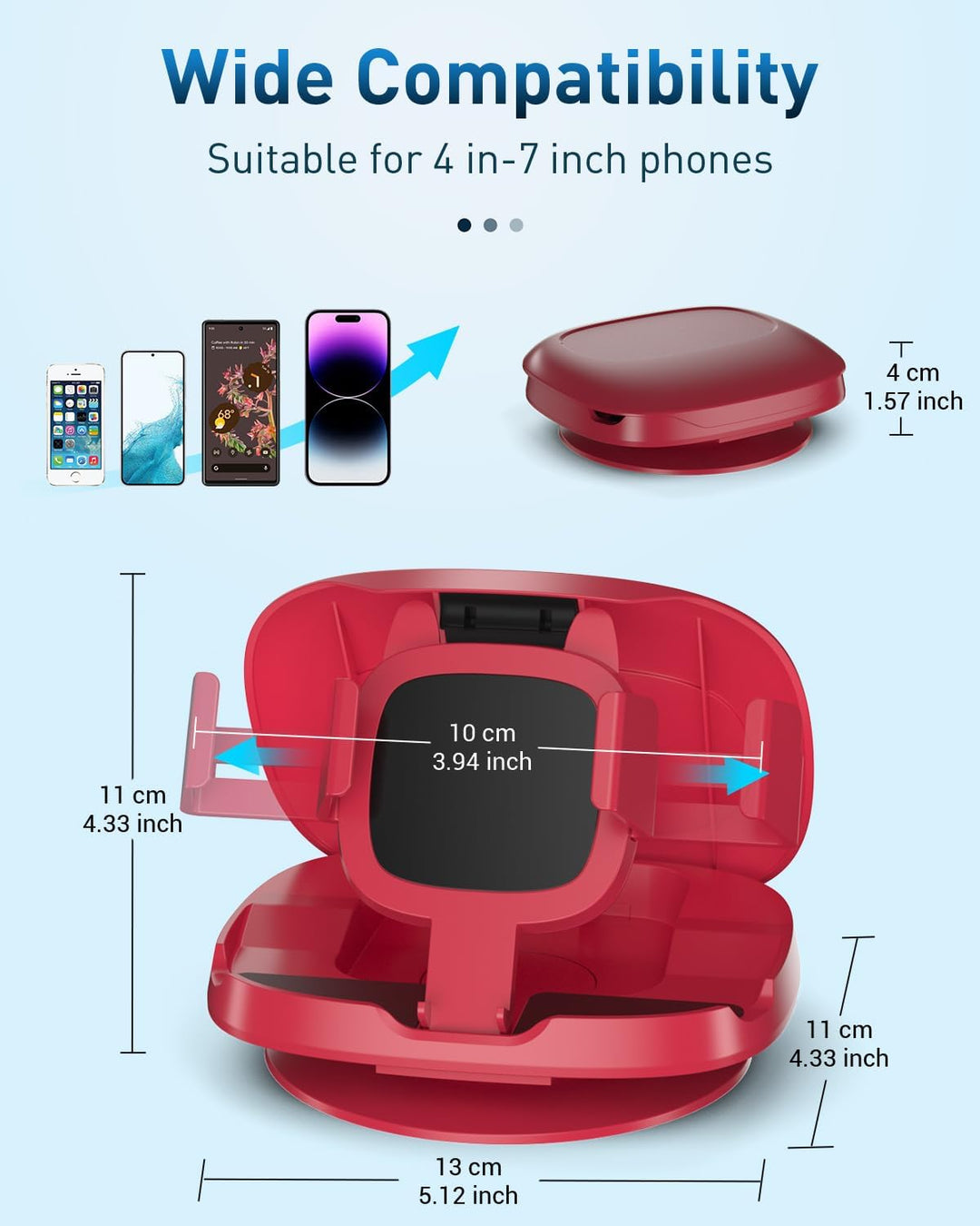 Handyhalterung Auto,360° Drehbar Handy Halterung Auto,Armaturenbrett Auto Handyhalterung Mit Klebeso