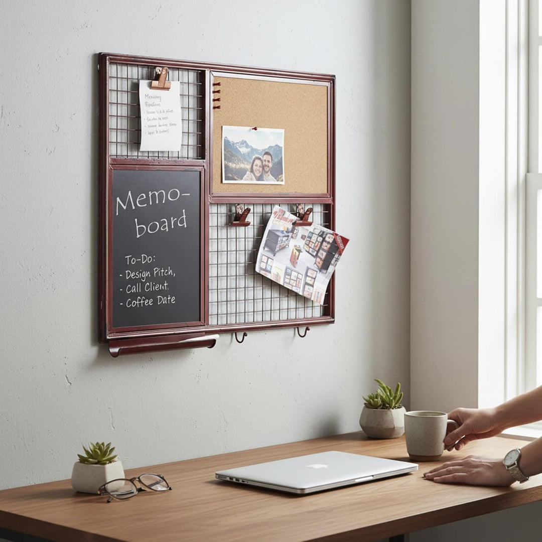 HAKU Möbel Memoboard, Kork, rot, B 65 x T 6 x H 57 cm 65 x 6 x 57 cm, 65 x 6 x 57 cm