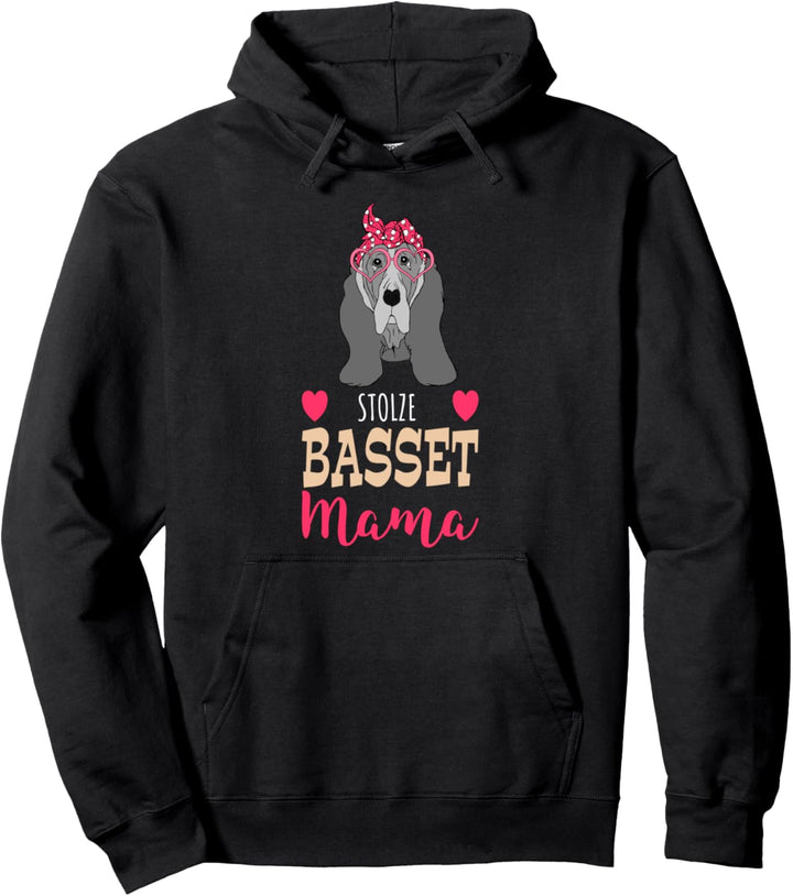 Stolze Basset Hound Frauchen Mama Pullover Hoodie
