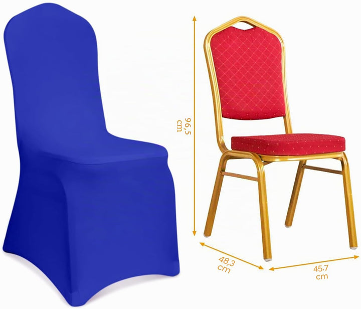 Kapwall Stuhlhussen, Spandex, dehnbar, waschbar, für Hochzeit, Party und Bankett, Blau, 12 Stück Bbl