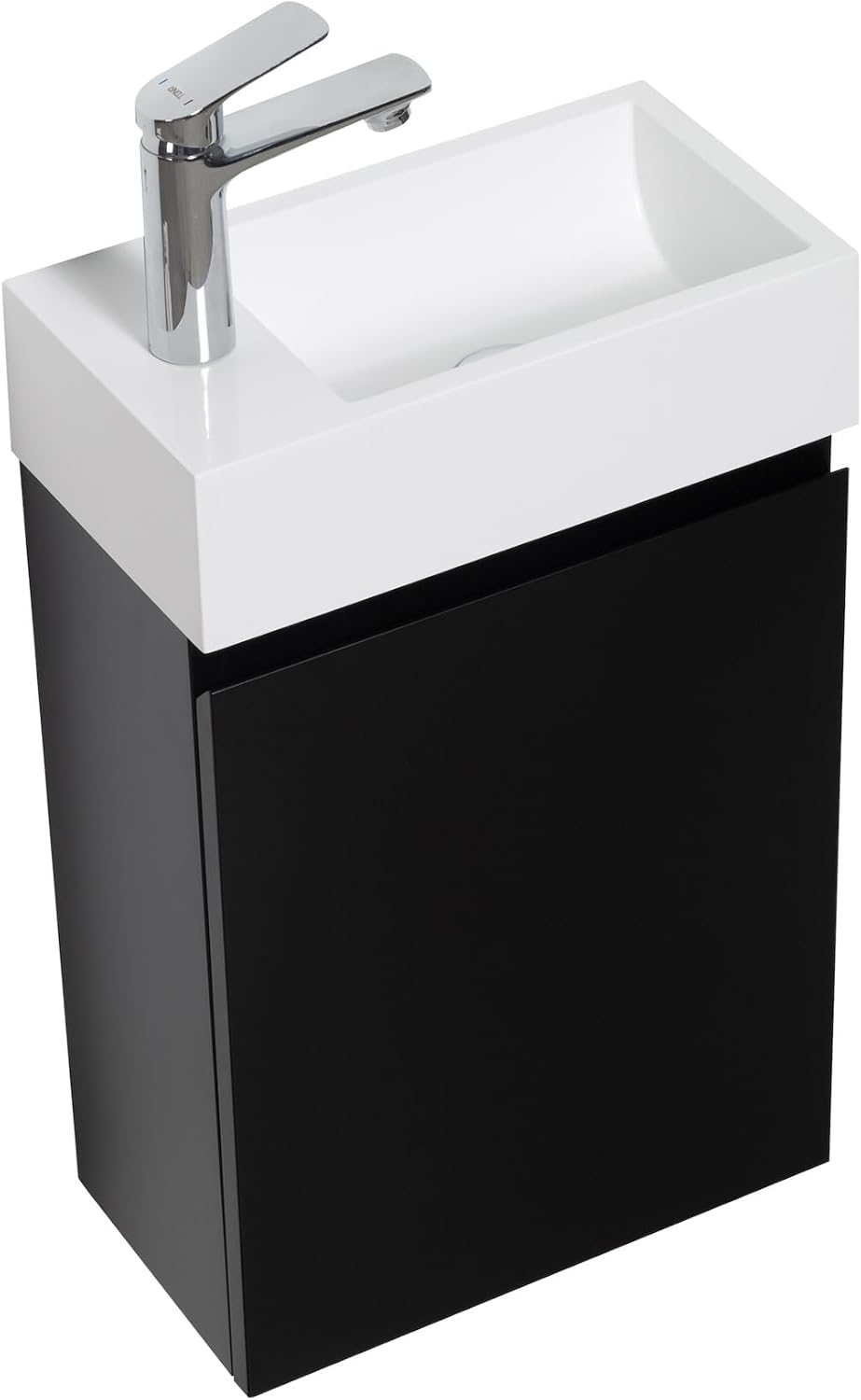 WC Badmöbel Angela 40x22 cm Matt schwarz - Schrank Waschbecken Badezimmer Toilette Mat Schwarz 40cm,
