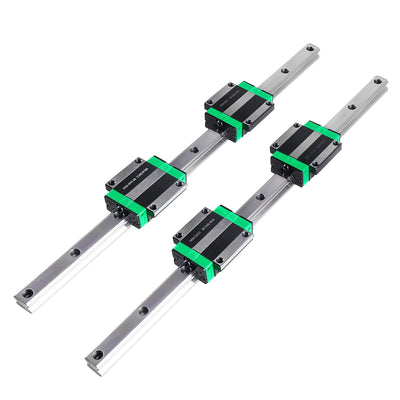 CNCMANS Linearführung 2 Stücke HGR20-500mm Linear Schienenführung mit 4 Stücke HGW20CC Gleitblock fü